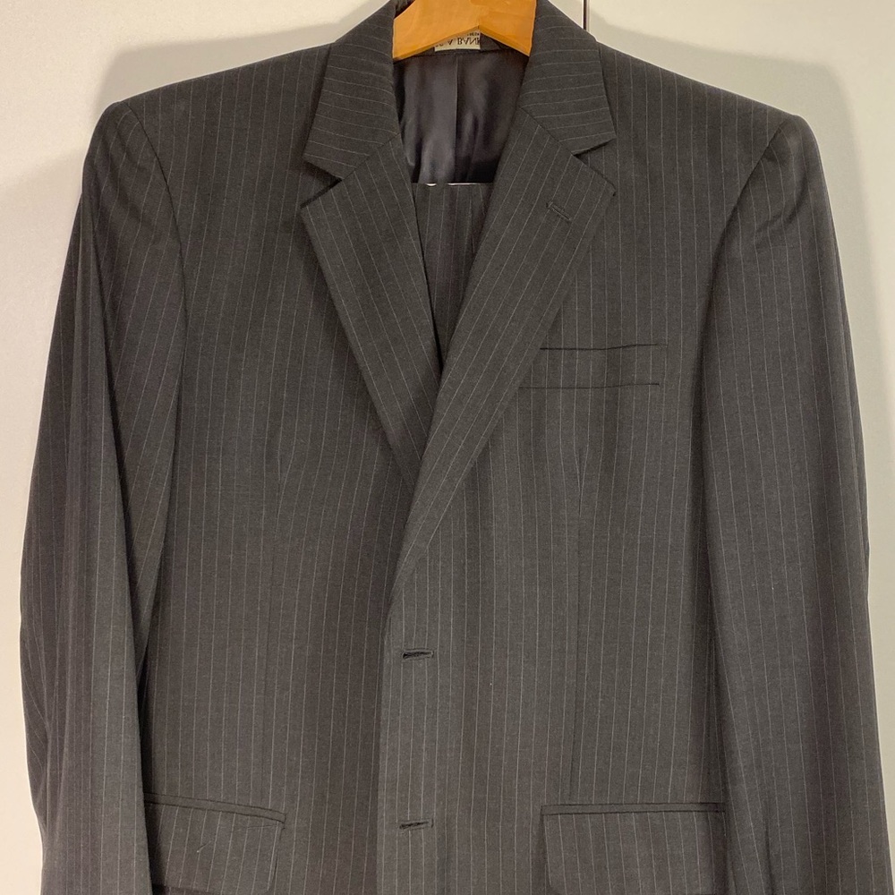 Suit - Jos. A. Bank - Charcoal / blue pinstripe